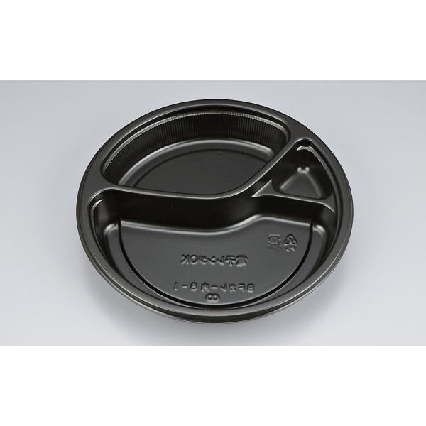 【蓋付き】BFカレー内8-1(黒) 【本体50枚・蓋50枚セット】